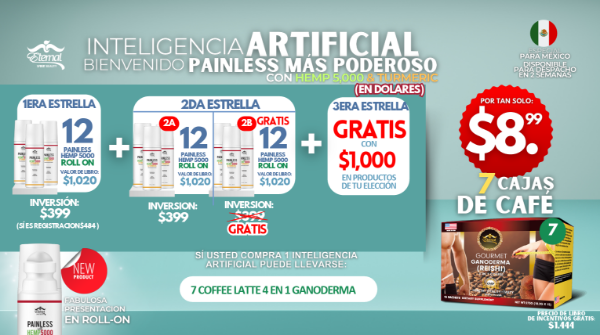 Imagen de Promocion 022924-3 (3 E) Incentivo Inteligencia Artificial Sencilla para Mexico (Cafe y Painless 5000)