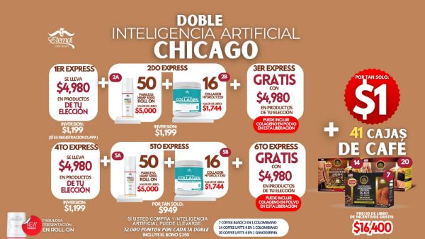 Imagen de Promocion 031424-2 (6 E) Incentivo Inteligencia Artificial Doble para USA (Cafe y Painless 5000)