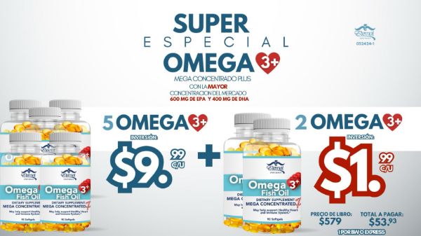 Imagen de Promocion 052424-1 (1 E) Omega 3 Plus Mega Concentrado (7 Botes)