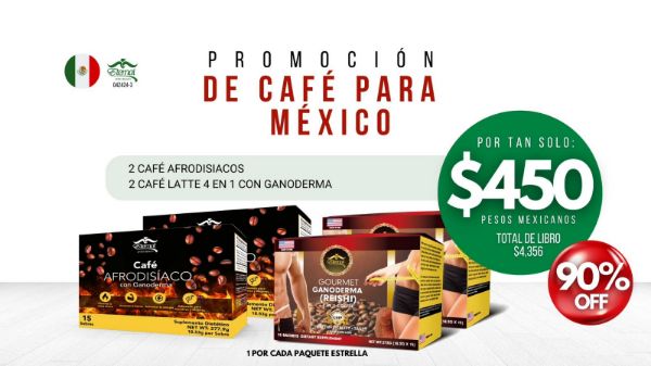 Imagen de Promocion 042424-3 (1 E): Promocion de Cafe para Mexico (2 Cafe Afrodisiaco y 2 Cafe Latte Asiatico)