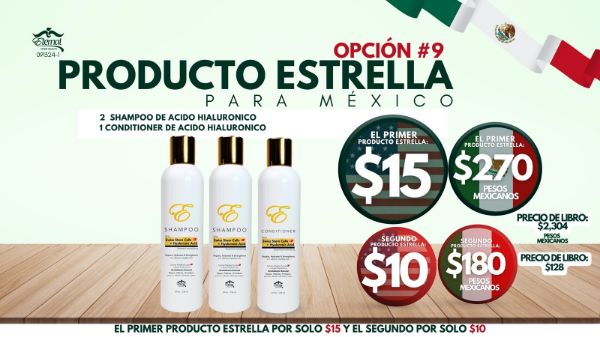 Imagen de Promocion 091324-1 (2 E): Producto Estrella en Mexico Opcion #9 (Primero) Shampoo y Conditioner con Acido Hialuronico 122623