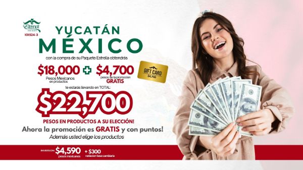 Imagen de Paquete Registracion Estrella Eternal Mexico GIFT CARD (Despacho MX Patricia Cisneros) 1261 USD 22700 MXN