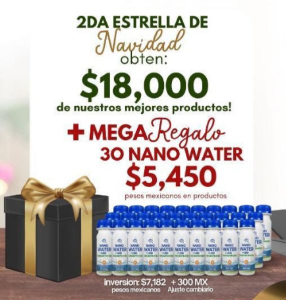 Imagen de Promocion 121224-1 (2 E): Mega Regalo 30 Nano Water (IA Mexico Navidad)