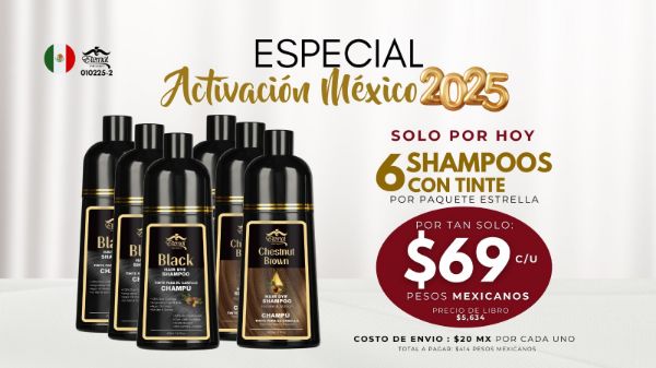 Imagen de Promocion 010225-2 (1E): Especial Activacion Mexico 2025 (6 Shampoo con Tinte)