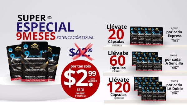 Imagen de Promocion 010625-2 (E) #1: Super Especial Nuevo Producto - 20 pastillas de 9 MONTHS