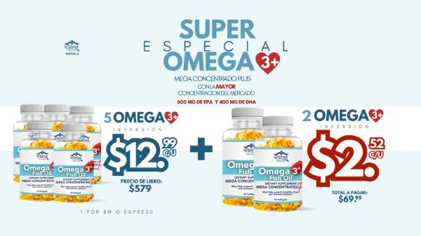 Imagen de Promocion 010725-2 (1 E) Omega 3 Plus Mega Concentrado (7 Botes)