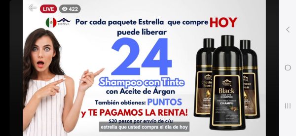 Imagen de Super Paquete Estrella Mexico Recompra 010725-5 24 Shampoo con Tinte