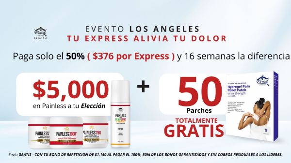 Imagen de Promocion 012825-2 (1 E): Evento Los Angeles - Alivio de Dolor - 50 Parches GRATIS