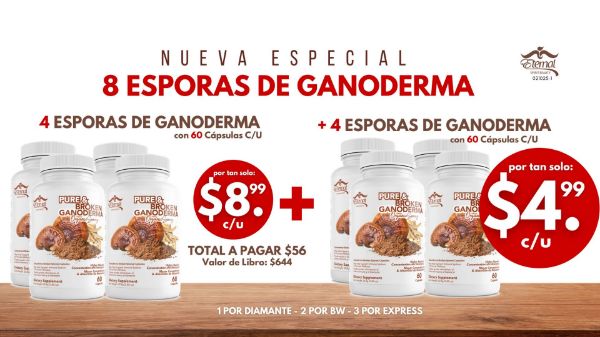 Imagen de Promocion 021025-1 (1 D): 8 Esporas de Ganoderma