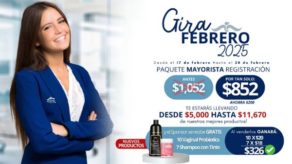 Imagen de Nuevo Express Registración Package Mayorista Gira Febrero 2025 - Inversion de $852