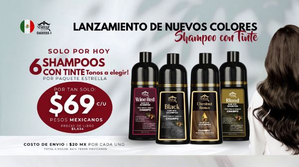 Imagen de Promocion 062025-2 (1 E): Shampoo con Tinte para Mexico (Cafe / Brown)