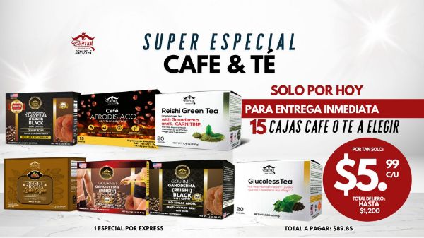 Imagen de Promocion 050425-5 (1 E): 15 Cajas de Cafe o Te a Escoger por $5.99 C/U