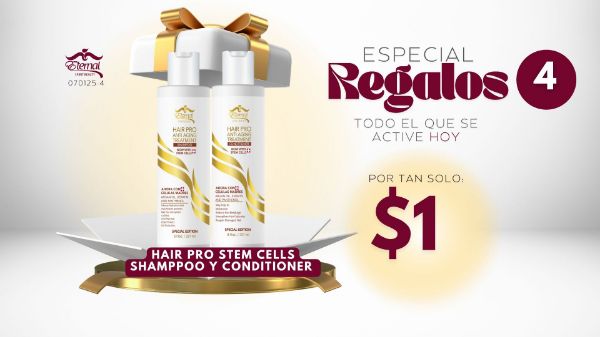 Imagen de Promo 070125-4 (1D): Especial Regalos 1 Hair Pro Shampoo 8 Oz + 1 Hair Pro Conditioner 8 Oz