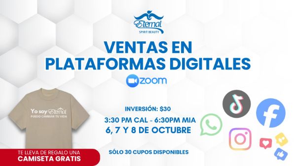 Imagen de Ticket Zoom Ventas Plataformas Digitales Redes Sociales - 6, 7 y 8 de Octubre